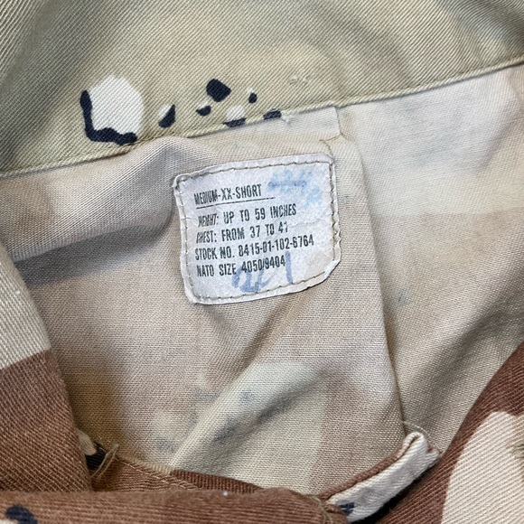 DESERT STORM BDU SHIRT COAT CAMOUFLAGE DESERT 6 COLOR Med-XX-Short EUC - Picture 7 of 7